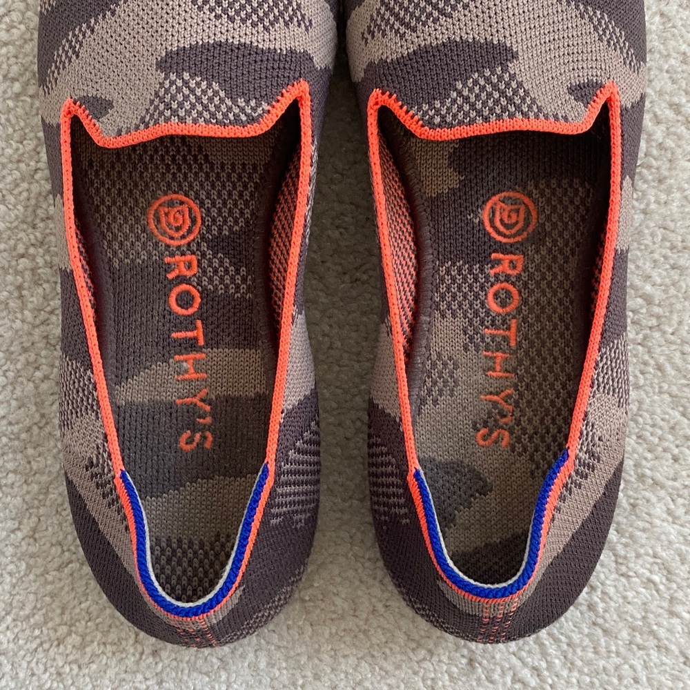 Rothy's Brown and Tan Camouflage Flats, Like New - Picture 10 of 13
